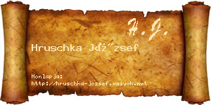 Hruschka József névjegykártya