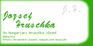 jozsef hruschka business card
